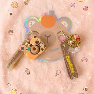 Keychain Set - Orange and Brown